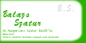 balazs szatur business card